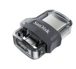 SanDisk Ultra Dual m3.0 lecteur USB flash 256 Go USB Type-A / Micro-USB 3.2 Gen 1 (3.1 Gen 1) Noir, Argent, Transparent