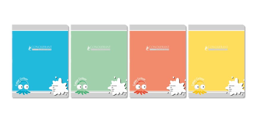 Cahier Conquerant Classique Agrafe 170X220 32P 90G Seyes 3Mm Assorti