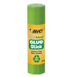 Colle bic  ecolutions  glue stick - lavable - colle le    papier et le carton tube de   21 gr boite de 20