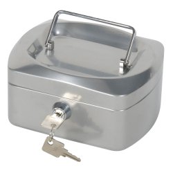 Caisse monnaie q-connect structure acier 0.8mm épaisseur plateau amovible espace billets 152x80x115mm coloris argent