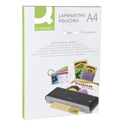 Pochette plastification q-connect à chaud économique format a4 125 microns boîte 100 unités