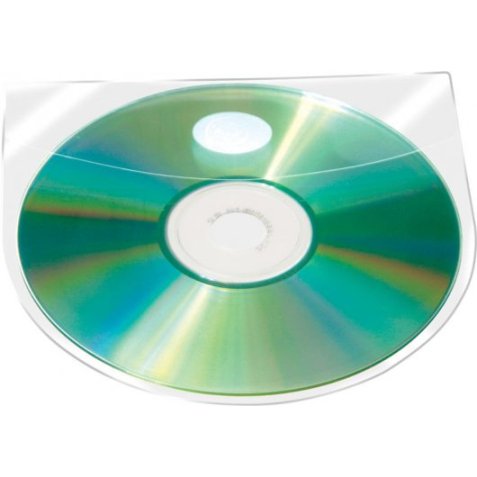 Pochette adhésive q-connect cd-rom polypropylène 127x127mm rabat fermeture adhésif repositionnable sachet 10 unités