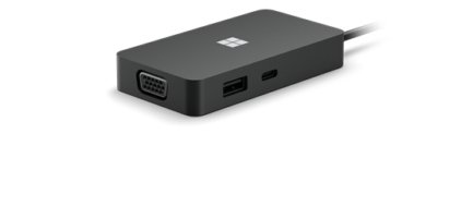 Microsoft Surface USB-C Travel Hub Avec fil USB 3.2 Gen 2 (3.1 Gen 2) Type-C Noir