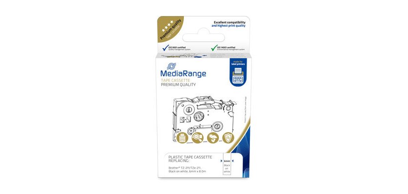 MediaRange MRBTZ211 printable label Black