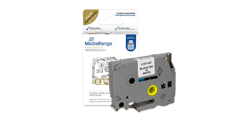 MediaRange MRBTZ221 Black Printable Label