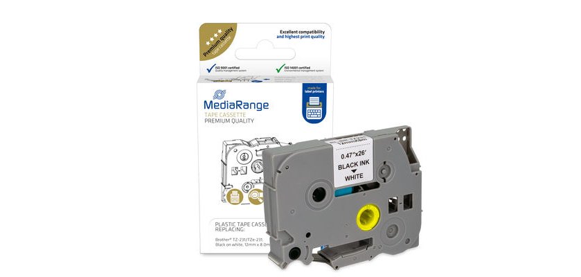 MediaRange MRBTZ231 label to print Black, White