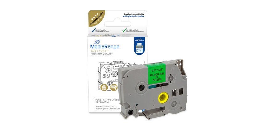 MediaRange MRBTZ731 printable label Black, Green