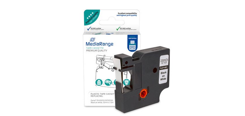 MediaRange MRDY45013 Black Printable Label Adhesive Label Printer
