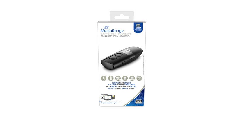 MediaRange MROS222 RF Remote Control Black, Silver