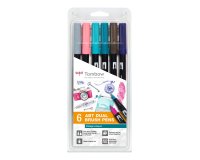 Tombow Feutre double pointe 'ABT DUAL BRUSH PEN', set de 6