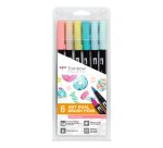 Tombow Feutre double pointe 'ABT DUAL BRUSH PEN', set de 6