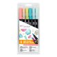 Tombow Feutre double pointe 'ABT DUAL BRUSH PEN', set de 6
