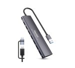Hamlet XHUB-07A3CX hub di interfaccia USB 2.0 Type-C 5000 Mbit/s Alluminio