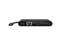 Adaptador belkin avc005btbk multimedia usb-c puertos usb-a 3.0 ethernet vga y hdmi (4k) color negro
