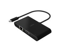 Adaptador belkin avc004btbk usb-c a usb-a 3.0 ethernet vga y hdmi (4k) + carga 100w color negro