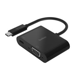 Adaptador belkin avc001btbk usb-c a vga + carga color negro