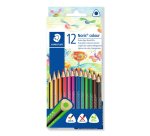 Crayons de couleur staedtler noris  187 triangulaires en   bois coloris assortis etui de 12