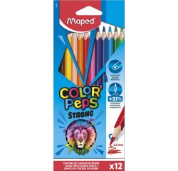 Crayon couleur maped color' peps strong ultra resistant   carton de 12 un