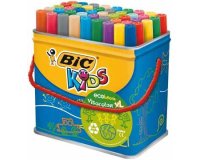 Feutre bic kids visacolor xl coloriage encre lavable pointe extra-large bloquée couleurs très vives pot 48u
