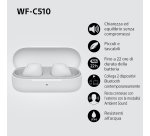 Sony WF-C510 | Cuffie True Wireless - Suono di alta qualità, Equalizzatore personalizzabile, Design Confortevole, Batteria da 22 ore, Ricarica Rapida, Connessione Multipoint Bluetooth, Ambient Sound Mode, Spotify Tap, Classificazione IPX4 - Bianco