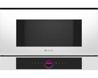 BOSCH Micro ondes Encastrable BFL7221W1, Série 8, 21 litres, Niche 38 cm