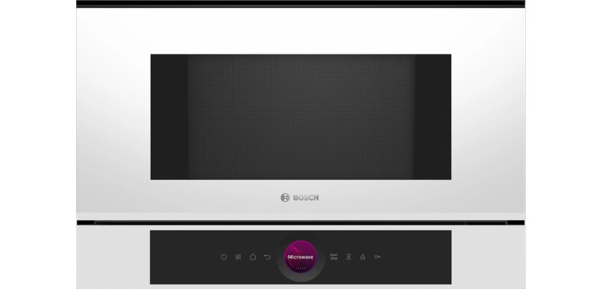 BOSCH Micro ondes Encastrable BFL7221W1, Série 8, 21 litres, Niche 38 cm