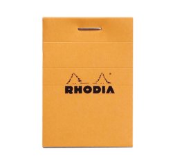 Bloc agrafé Rhodia N°10 5,2x7,5 cm 80 feuillets petits carreaux 5x5 80g - Orange