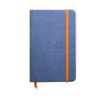 Rhodiarama carnet rembordé rigide 9x14 cm 192 pages uni papier ivoire 90g fermeture élastique - Saphir