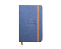 Rhodiarama carnet rembordé rigide 9x14 cm 192 pages uni papier ivoire 90g fermeture élastique - Saphir