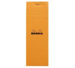 Bloc agrafé Rhodia N°8 7,4x21 cm 80 feuillets petits carreaux 5x5 80g - Orange