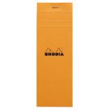 Bloc agrafé Rhodia N°8 7,4x21 cm 80 feuillets petits carreaux 5x5 80g - Orange