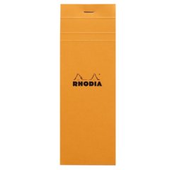 Bloc agrafé Rhodia N°8 7,4x21 cm 80 feuillets petits carreaux 5x5 80g - Orange