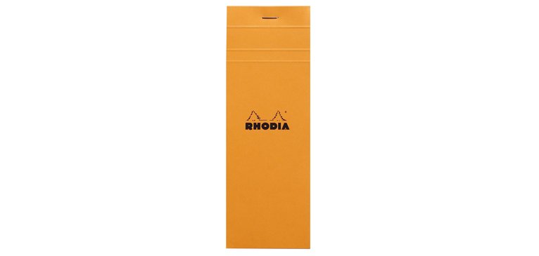 Bloc agrafé Rhodia N°8 7,4x21 cm 80 feuillets petits carreaux 5x5 80g - Orange