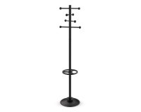 MAUL coat rack Saphir, metal, height 171 cm, 8 hooks with umbrella holder, black RAL9004