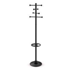 MAUL coat rack Saphir, metal, height 171 cm, 8 hooks with umbrella holder, black RAL9004