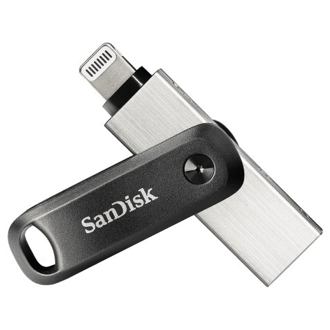 SanDisk iXpand USB flash drive 64 GB USB Type-A / Lightning 3.2 Gen 2 (3.1 Gen 2) Zwart, Zilver