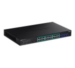 Trendnet TPE-30284 commutateur réseau Géré L2/L4 Gigabit Ethernet (10/100/1000) Connexion Ethernet, supportant l'alimentation via ce port (PoE) 1U Noir