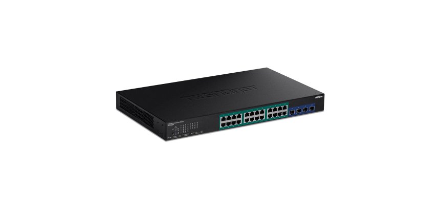 Trendnet TPE-30284 commutateur réseau Géré L2/L4 Gigabit Ethernet (10/100/1000) Connexion Ethernet, supportant l'alimentation via ce port (PoE) 1U Noir