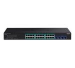 Trendnet TPE-30284 commutateur réseau Géré L2/L4 Gigabit Ethernet (10/100/1000) Connexion Ethernet, supportant l'alimentation via ce port (PoE) 1U Noir