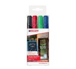 Marqueur edding craie liquide e4095 fenêtre ardoise verre pointe ogive 2 à 3mm assortis pochette 4 unités