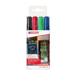 Marqueur edding craie liquide e4095 fenêtre ardoise verre pointe ogive 2 à 3mm assortis pochette 4 unités