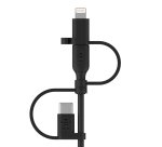 Belkin BoostCharge câble USB A USB C/Micro-USB B/Lightning noir 1 m