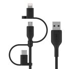 Belkin BoostCharge câble USB A USB C/Micro-USB B/Lightning noir 1 m