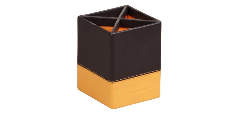 Pot à crayons, en similicuir