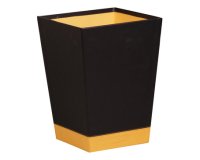 Rhodiarama corbeille à papier simili cuir italien 27x27x32 cm - Noir