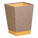 Rhodiarama corbeille à papier simili cuir italien 27x27x32 cm - Taupe