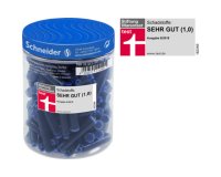 Cartouches schneider courtes internationales encre coloris bleu pot de 100 unit s