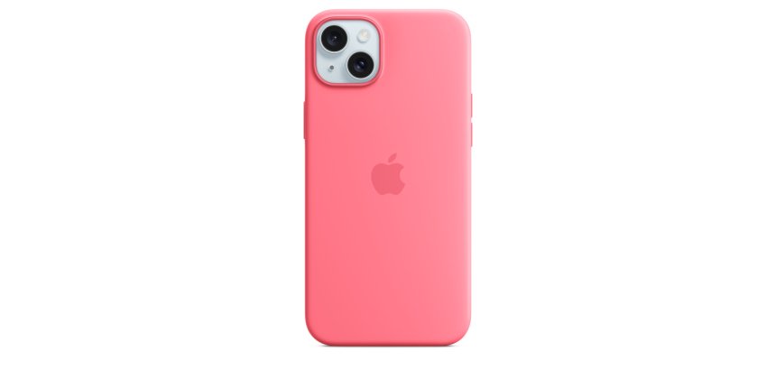 Apple Coque en silicone avec MagSafe pour iPhone 15 Plus - Rose