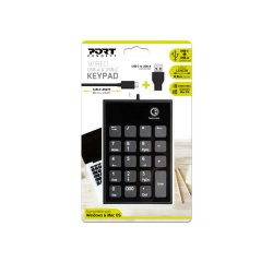 Port Designs 900801 clavier numérique Ordinateur portable USB Noir, Gris