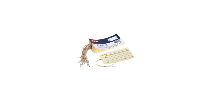 Etiquettes américaines imprimées 63 x 125 mm avec ficelle - Lot de 10